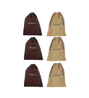 SHOESHINE Shoe Bag (Pack of 6) Shoe Storage bag for home & travel - Brown & Beige