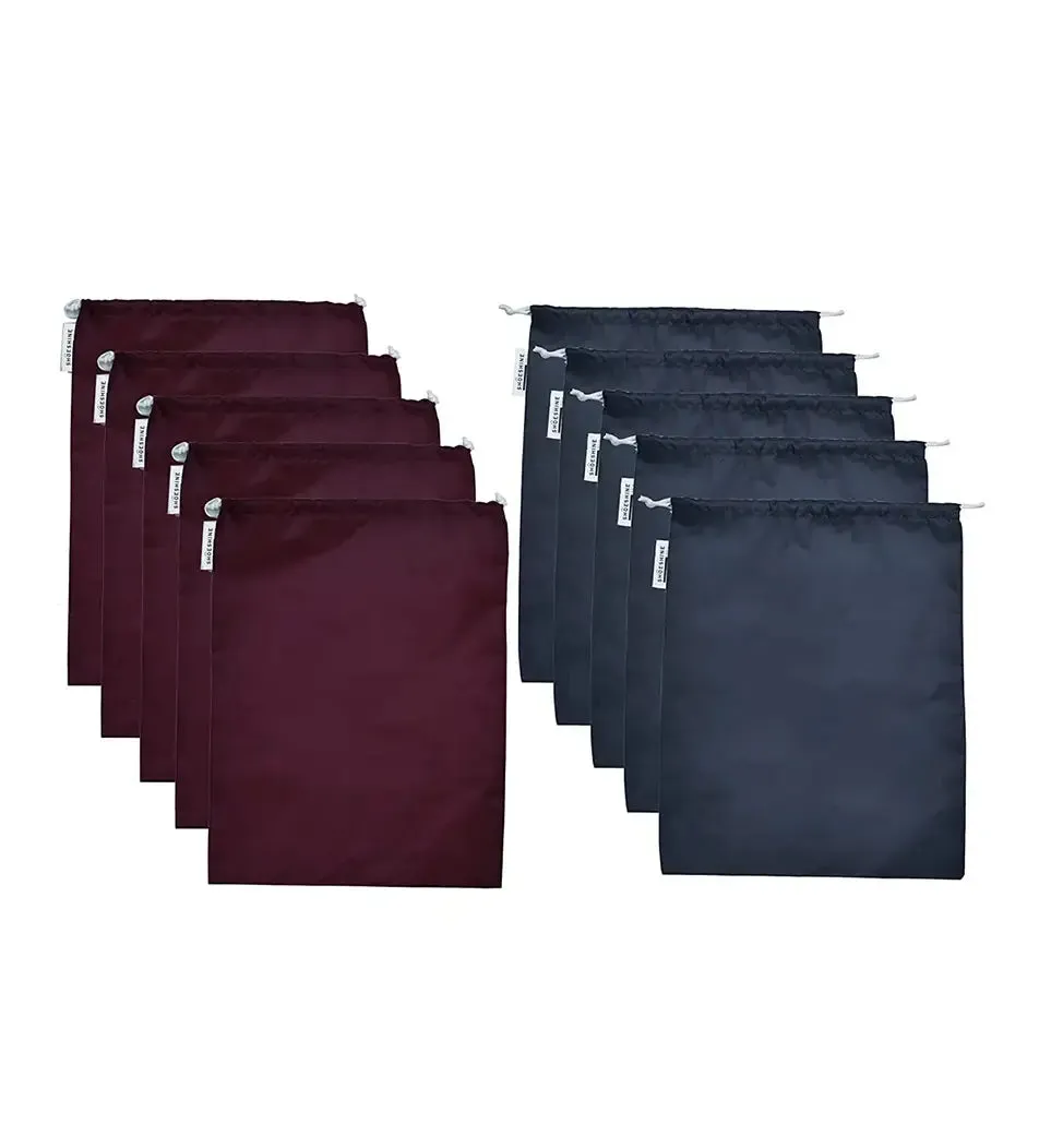 SHOESHINE Shoe Bag (Pack of 6) Water Resistant and Dust Proof Shoe Storage Bag - Black