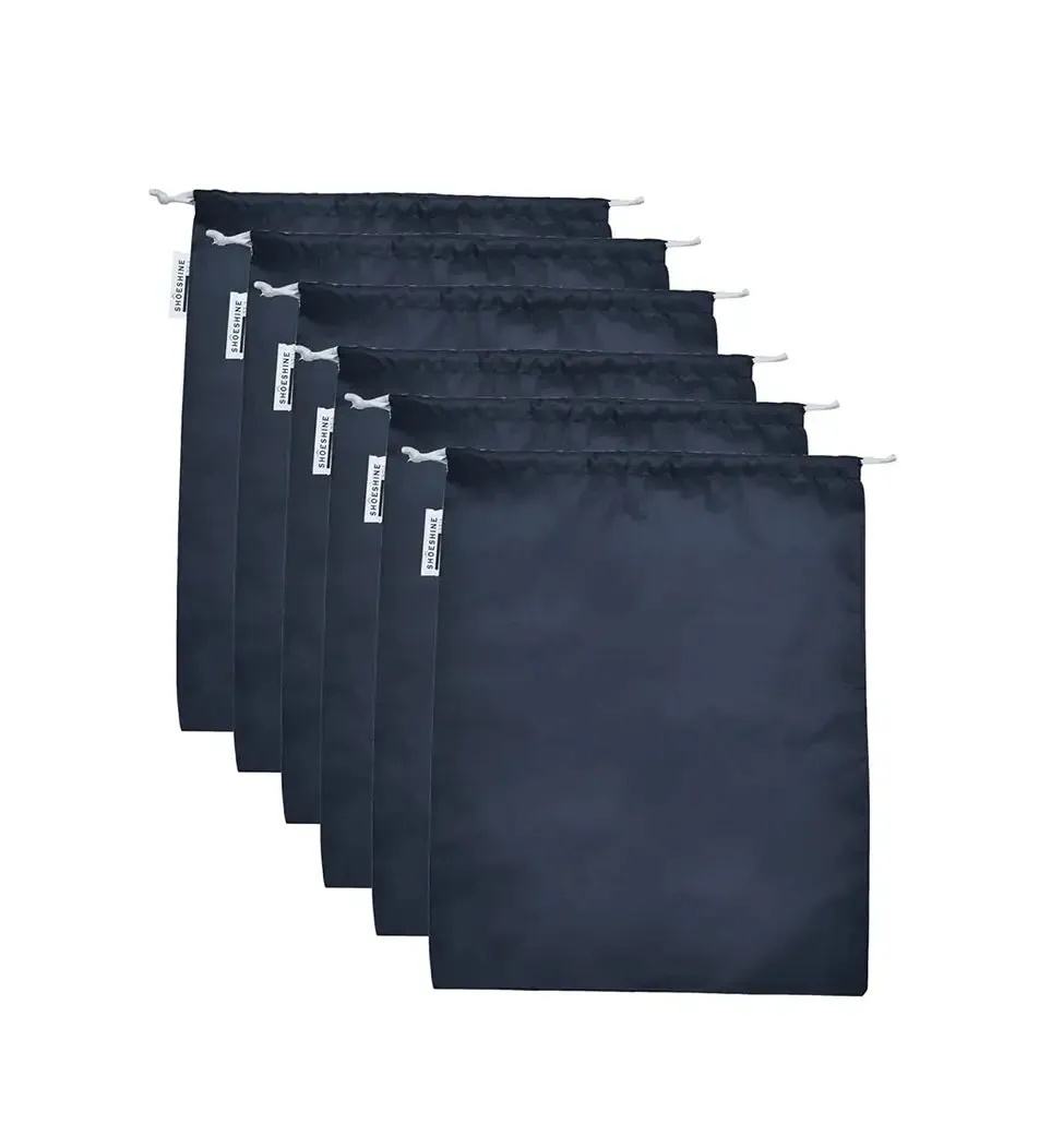 SHOESHINE Shoe Bag (Pack of 6) Water Resistant and Dust Proof Shoe Storage Bag - Black