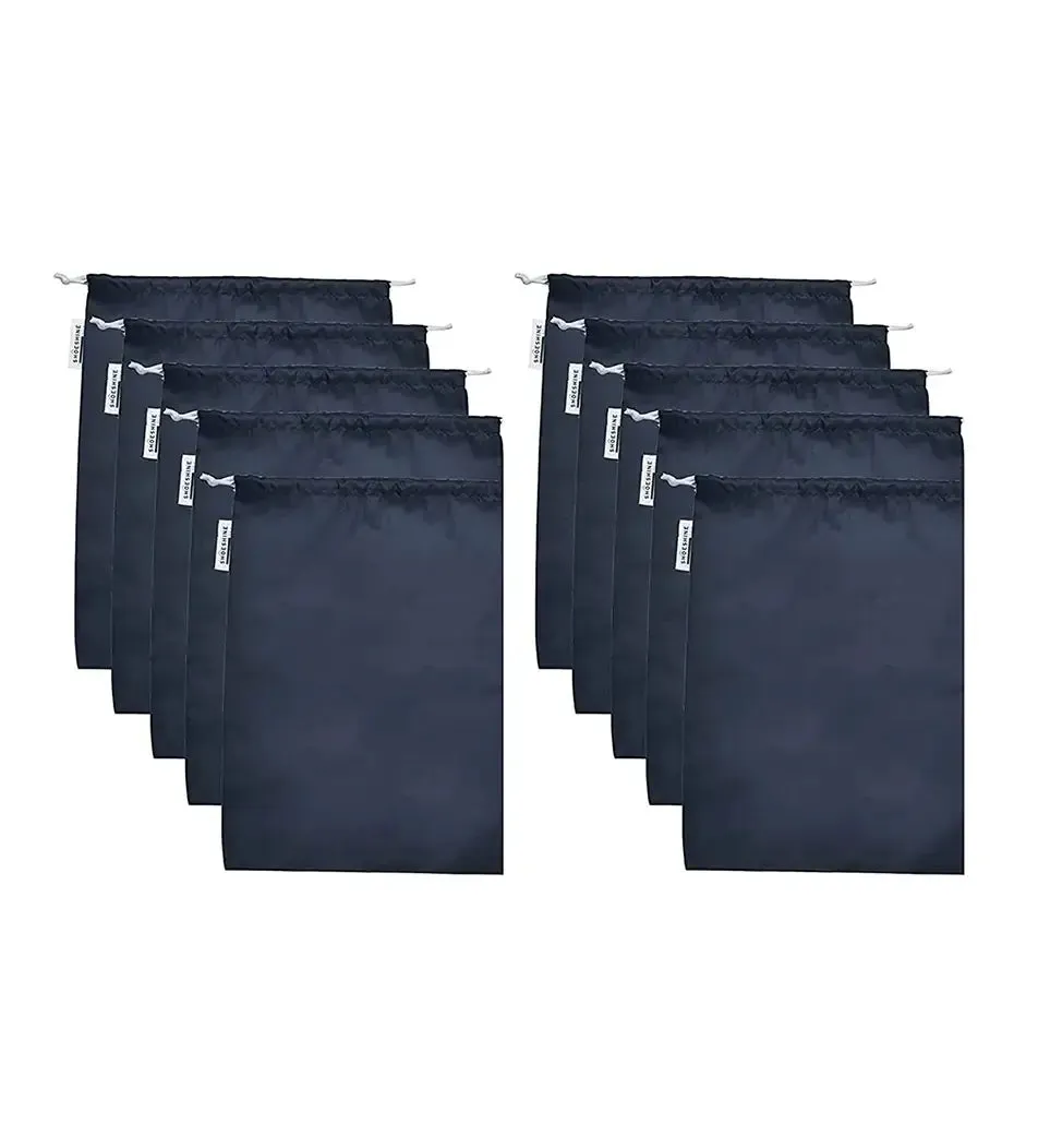 SHOESHINE Shoe Bag (Pack of 6) Water Resistant and Dust Proof Shoe Storage Bag - Black