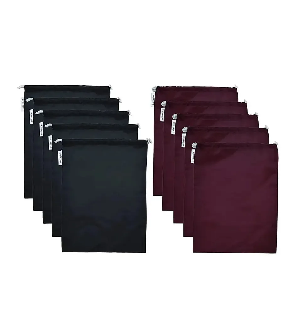 SHOESHINE Shoe Bag (Pack of 6) Water Resistant and Dust Proof Shoe Storage Bag - Black