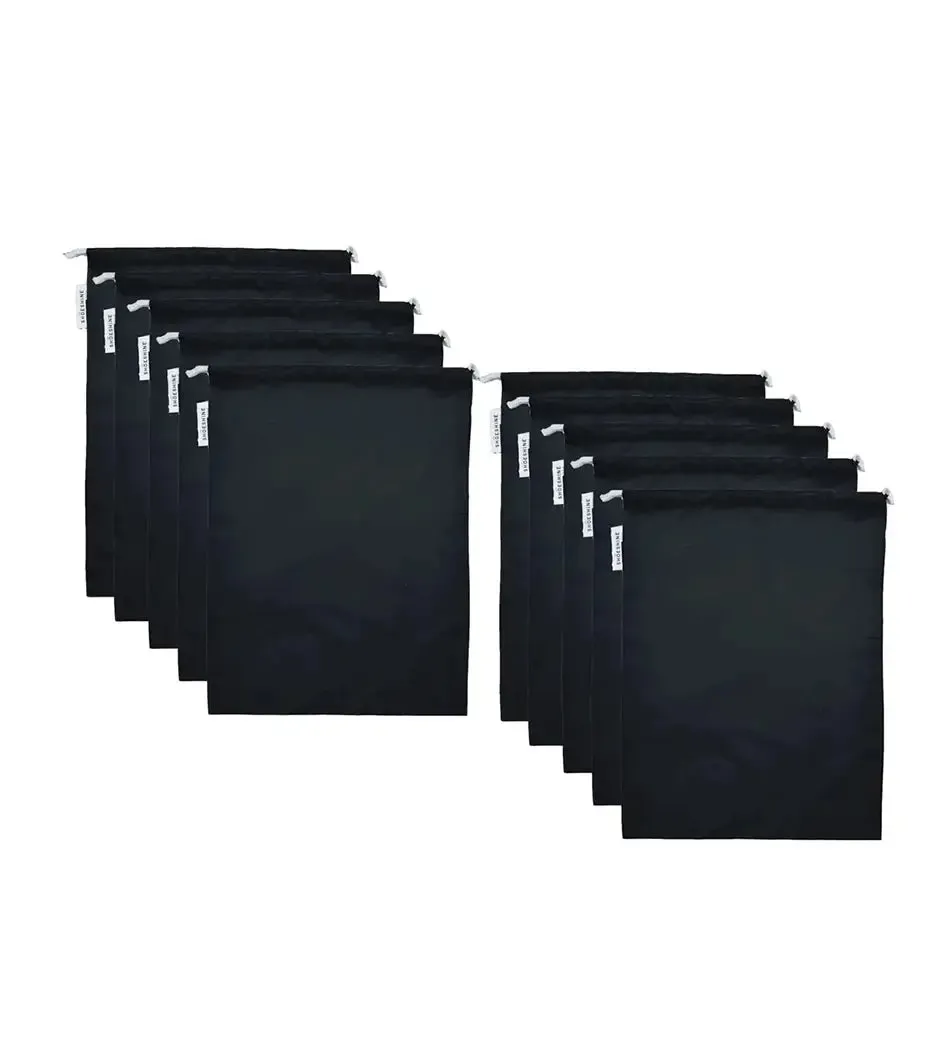 SHOESHINE Shoe Bag (Pack of 6) Water Resistant and Dust Proof Shoe Storage Bag - Black