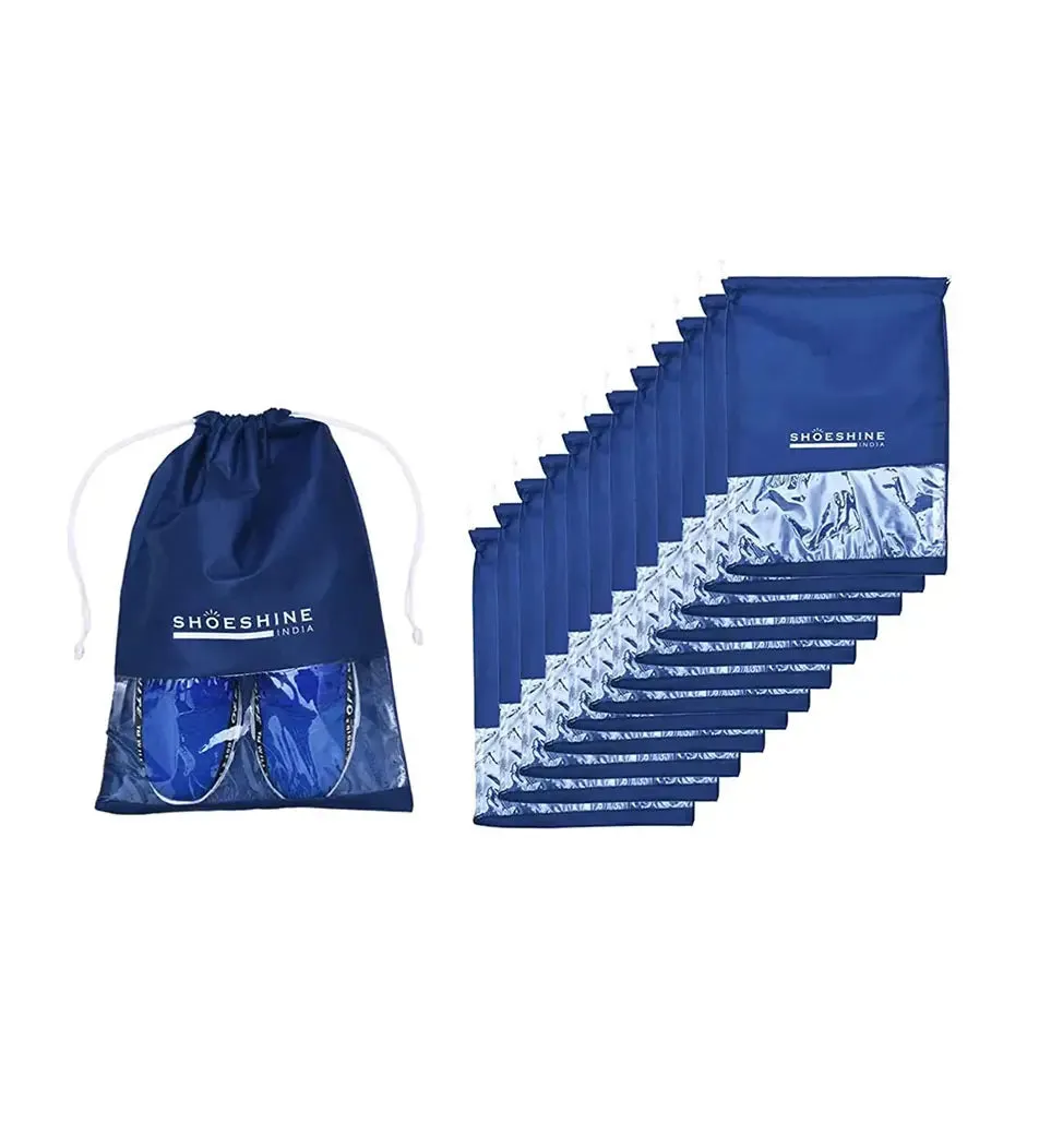 SHOESHINE Shoe Bags (Pack of 24) Travel Shoe Pouch - Sky Blue