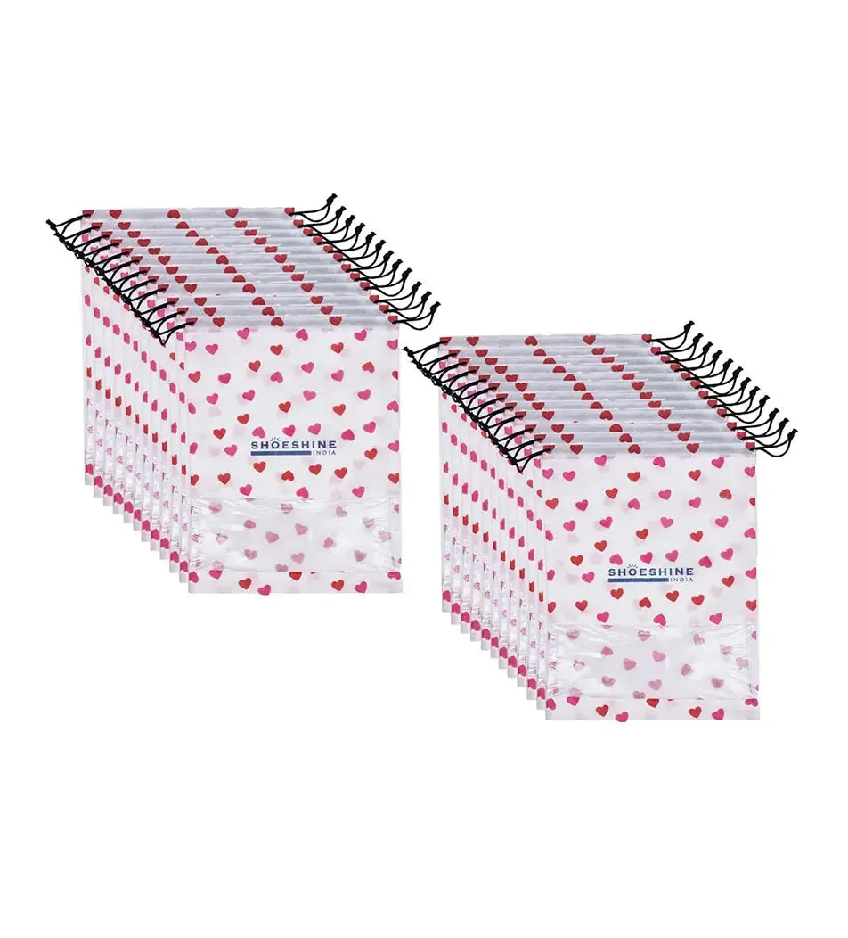 SHOESHINE Shoe Bags (Pack of 24) Travel Shoe Pouch - White Heart