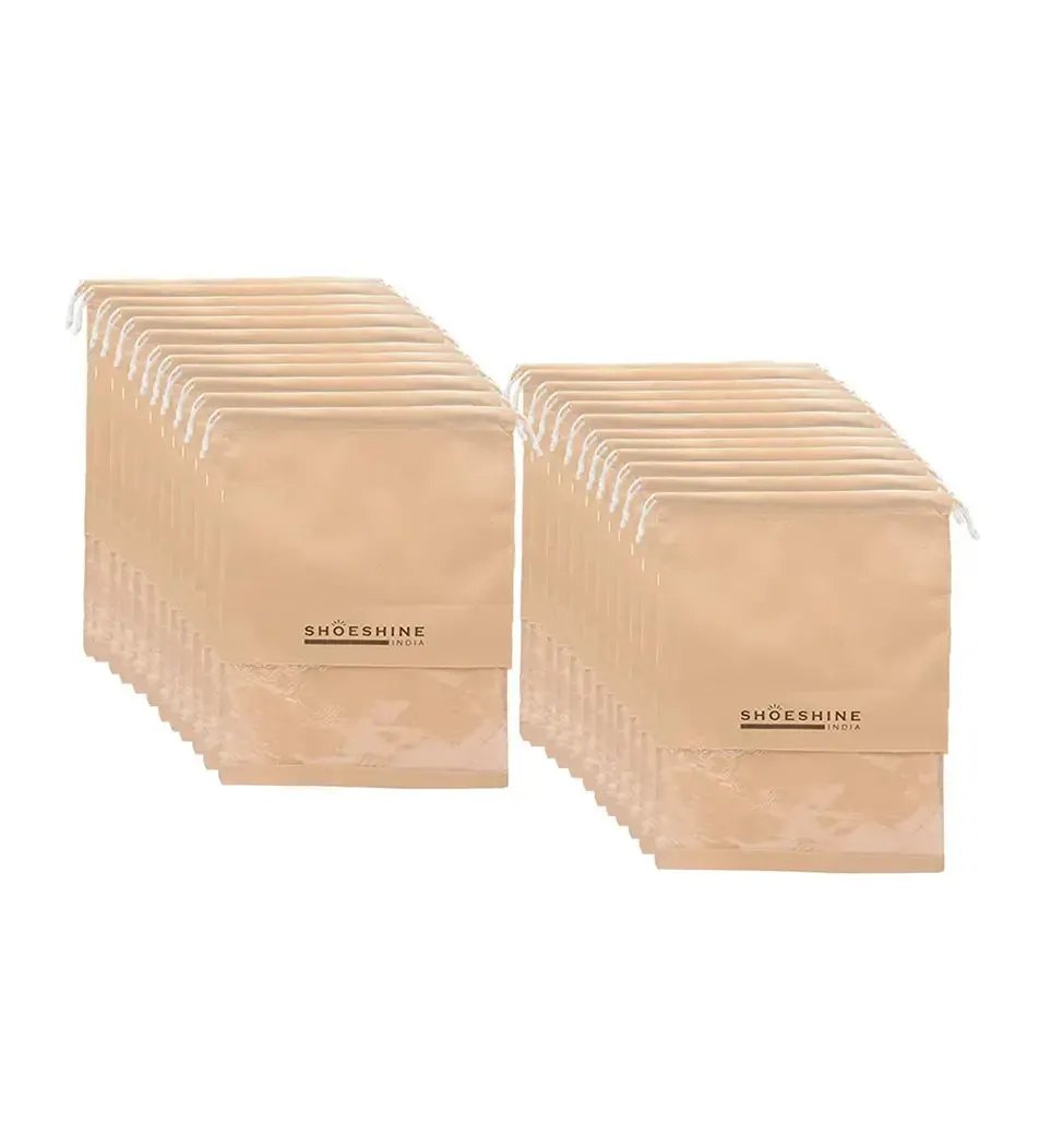 SHOESHINE Shoe Bags (Pack of 24) Travel Shoe Pouch - White Heart
