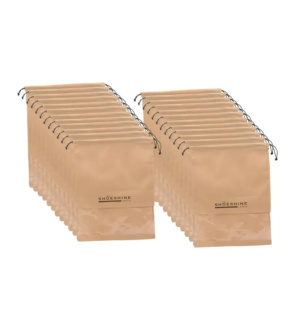 SHOESHINE Shoe Bags (Pack of 24) Travel Shoe Pouch - White Heart