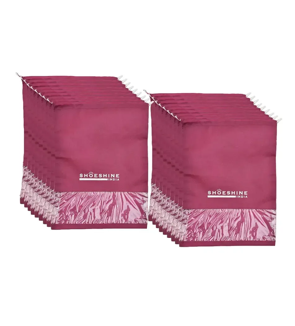 SHOESHINE Shoe Bags (Pack of 24) Travel Shoe Pouch - White Heart