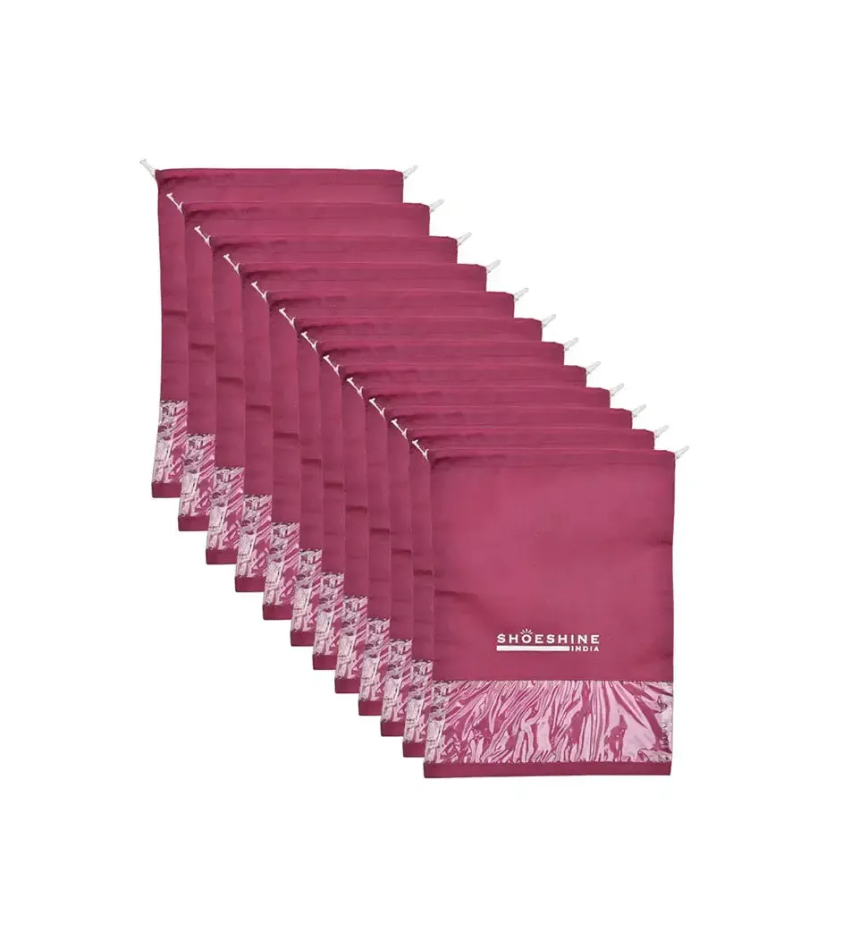 SHOESHINE Shoe Bags (Pack of 24) Travel Shoe Pouch - White Heart