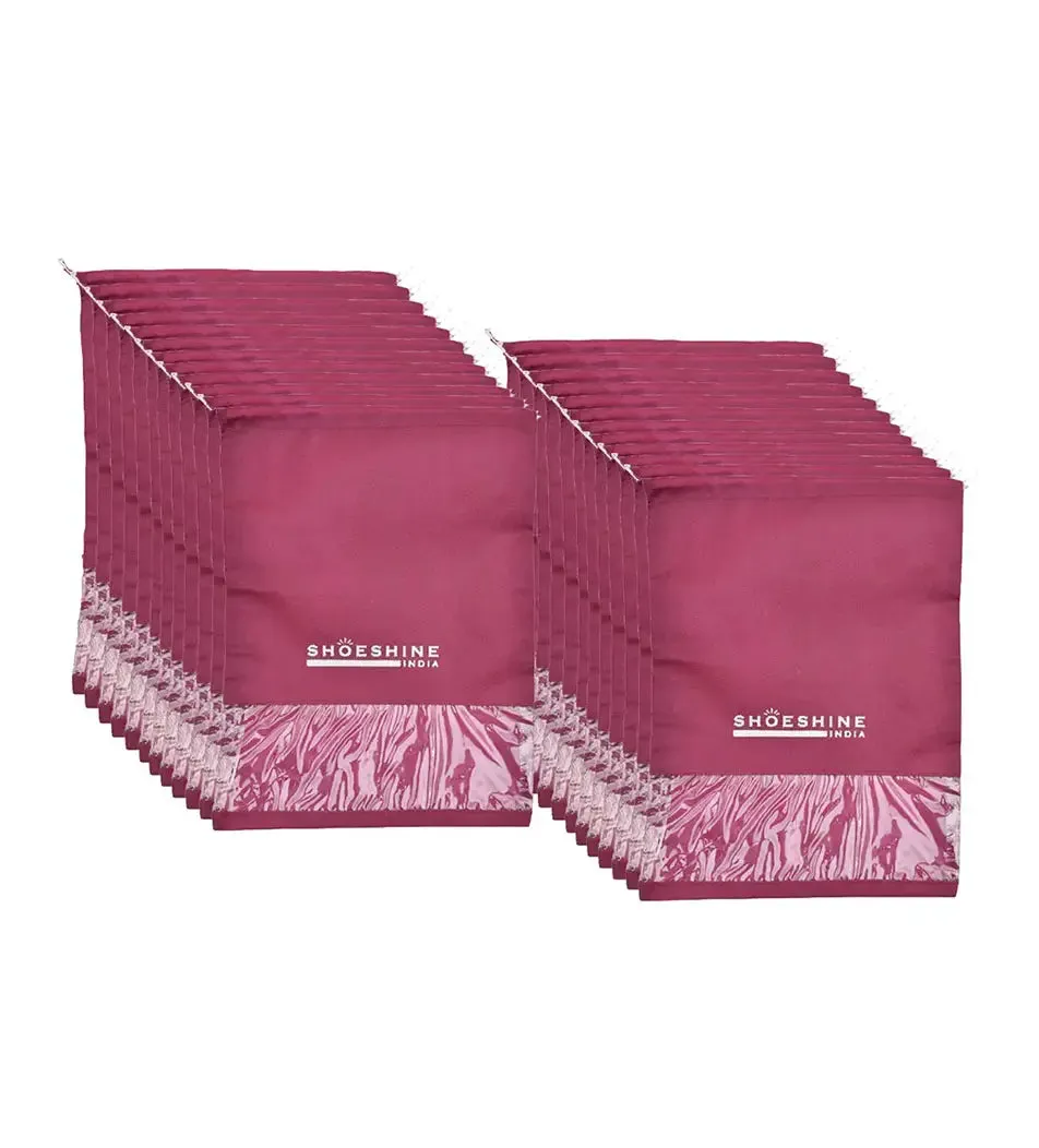 SHOESHINE Shoe Bags (Pack of 24) Travel Shoe Pouch - White Heart