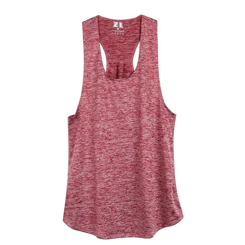 Sleeveless Racerback Yoga Tank Top, Women's Quick Dry Running Training Sports Vest Fitness Gym Top Workout Yoga Shirts