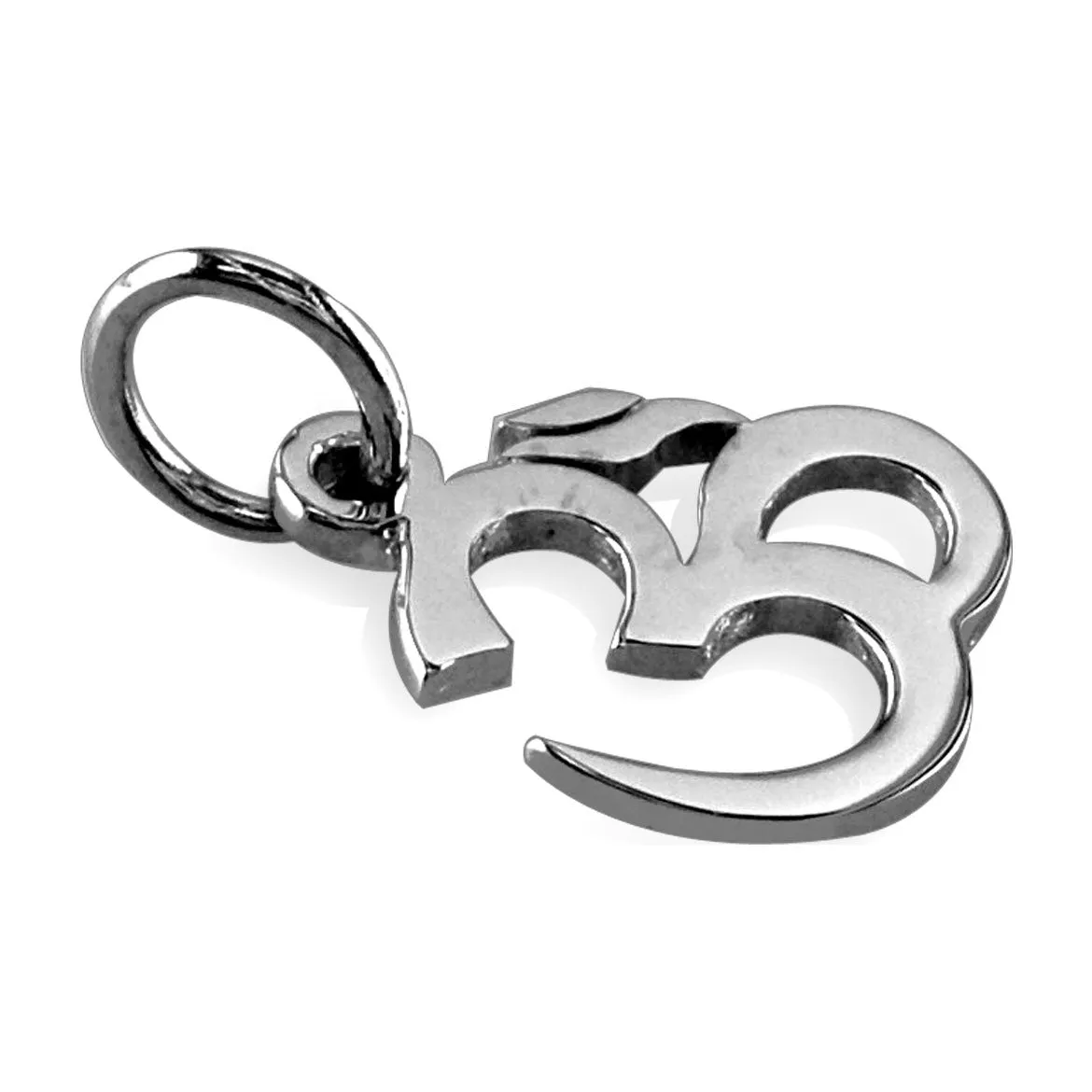 Small Classic Yoga Ohm, Om, Aum Charm in Sterling Silver