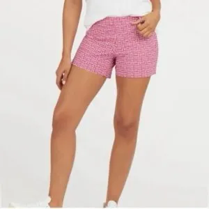 Spanx Sunshine Shorts, 4&quot; Hibiscus Gingham Medium NWT