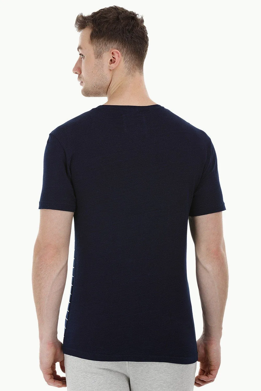 Stripe Block Navy T-Shirt