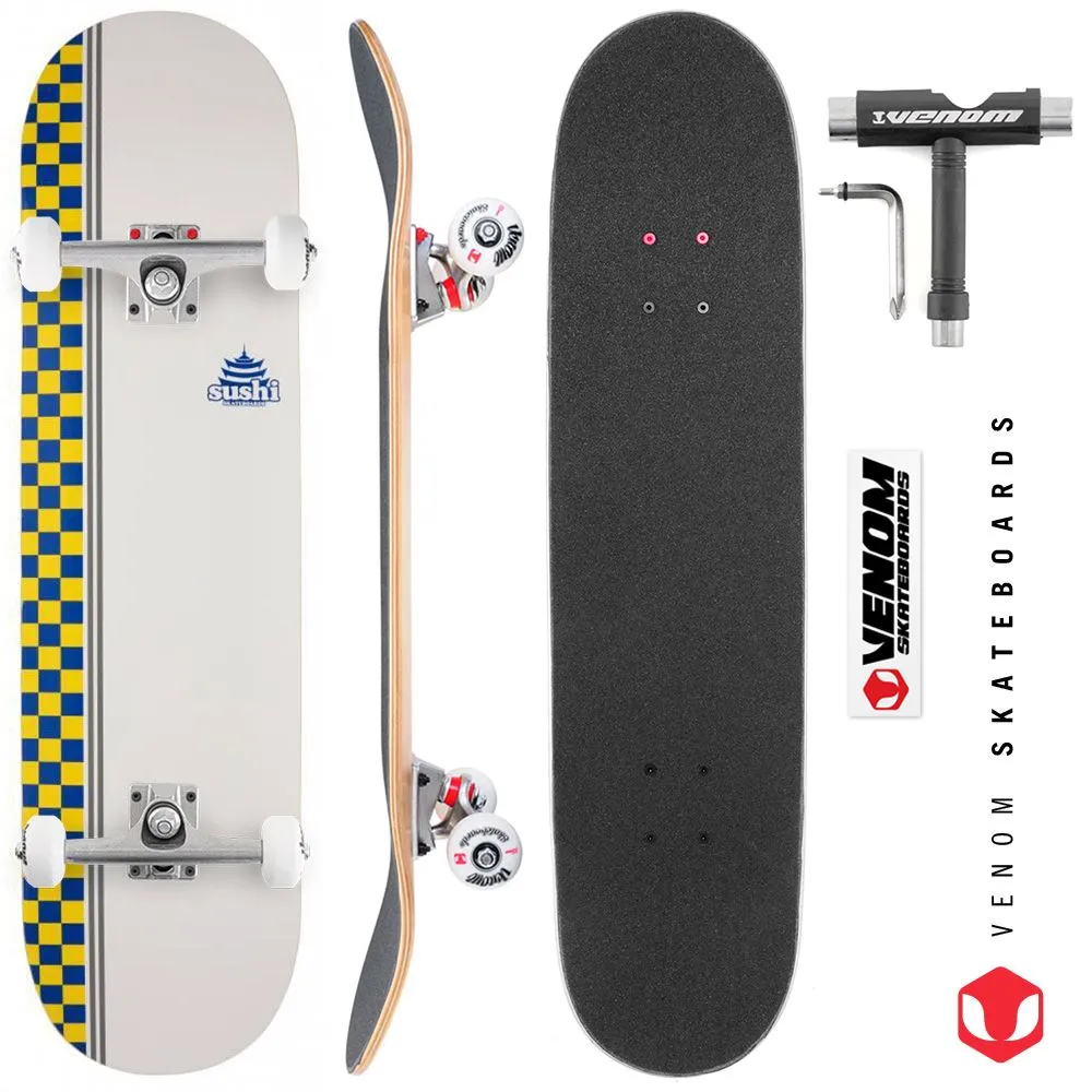 Sushi Checker Logo Custom Complete Skateboard - 8.125"