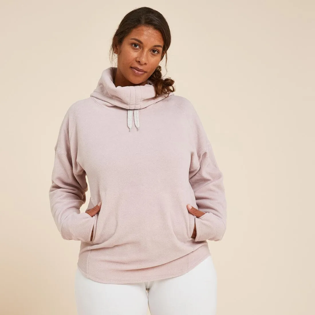 SWEAT POLAIRE RELAXATION YOGA FEMME BLEU MARINE CHINE