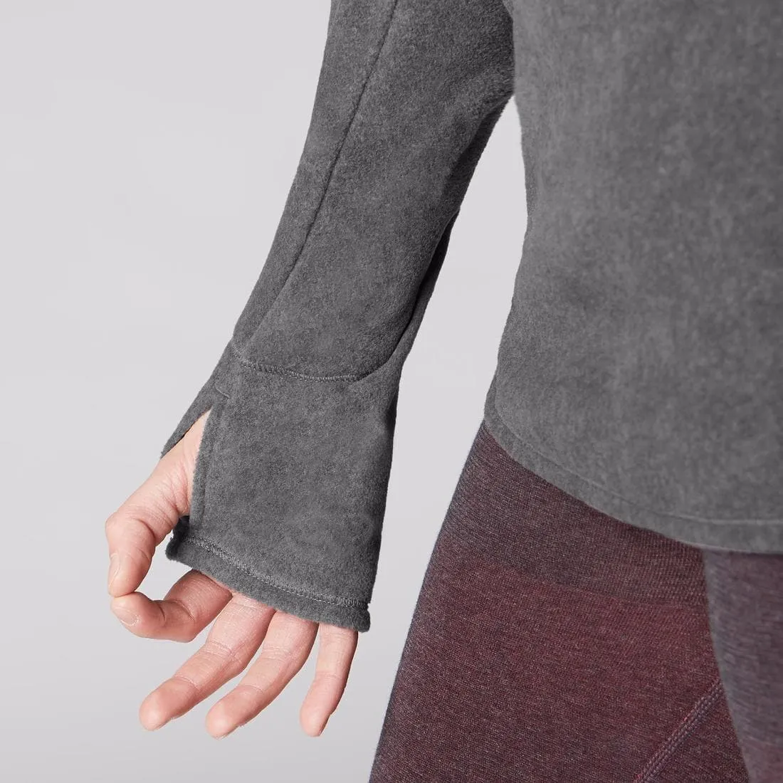 SWEAT POLAIRE RELAXATION YOGA FEMME BLEU MARINE CHINE