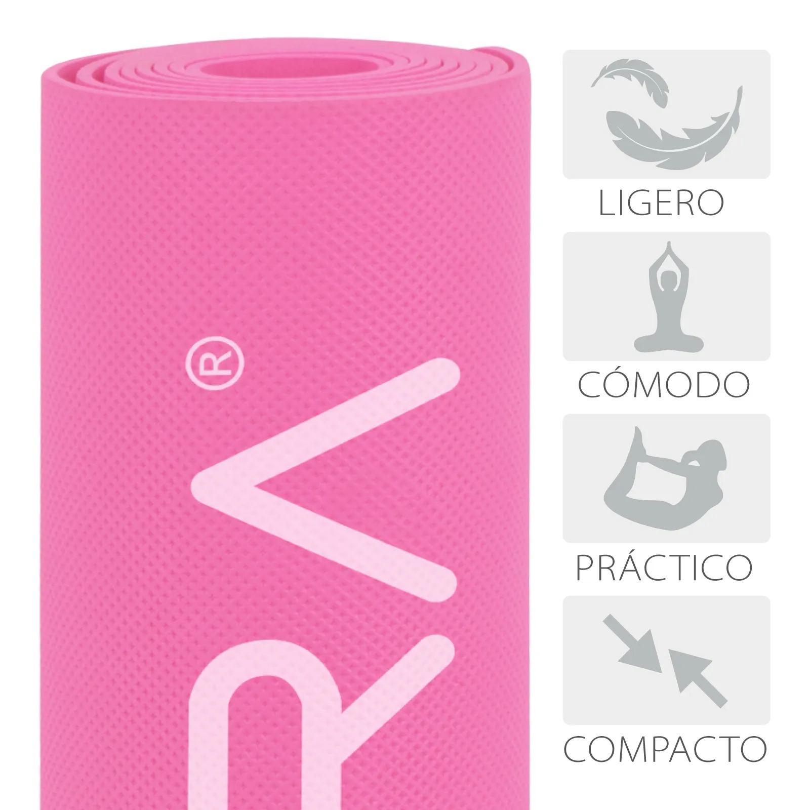 Tapete de Yoga Fitness Pilates Antiderrapante GYM 176 x 61cm