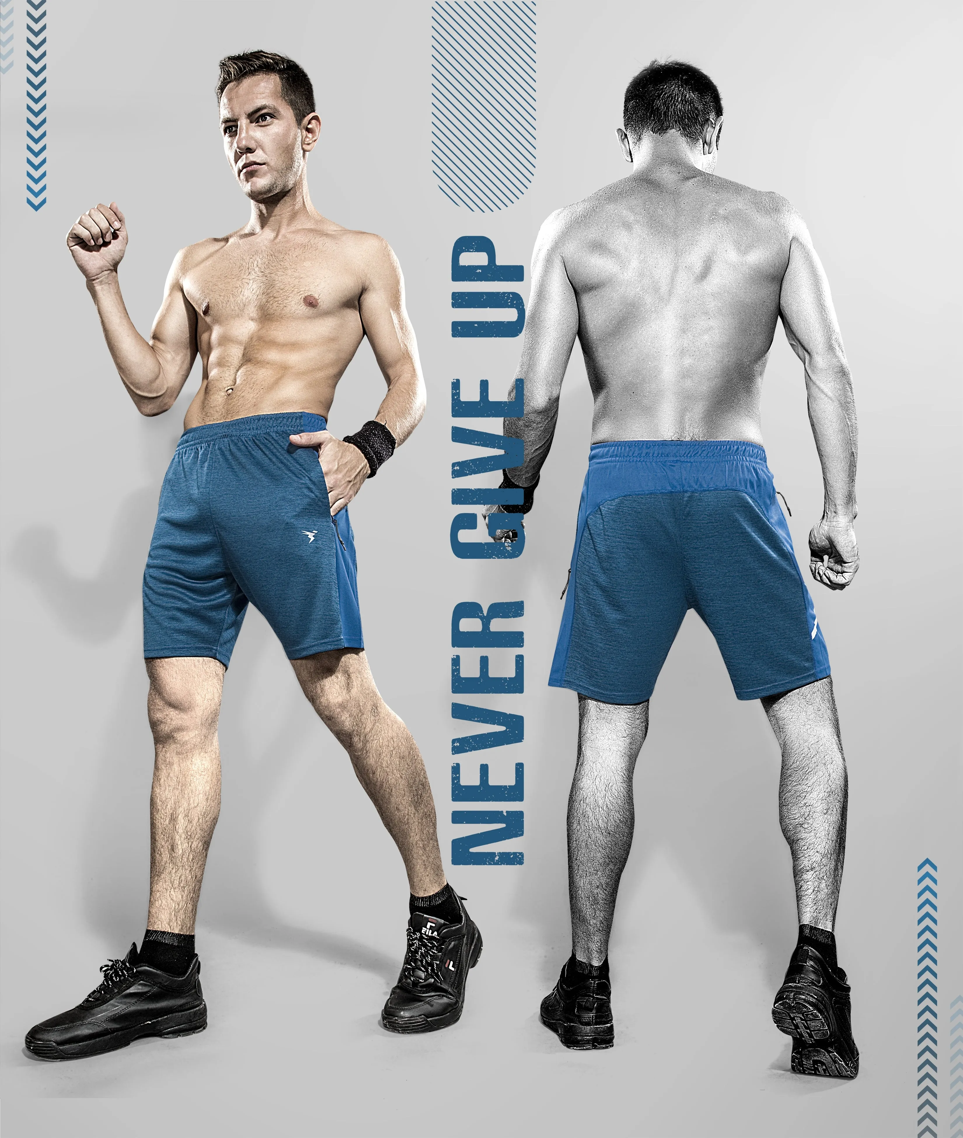 TechnoSport Men's Dry-Fit Shorts OR-36 (Spanish Blue)
