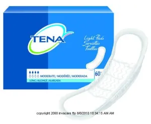 TENA Light Bladder Control Pads, Tena Pad Lng Mod Absbncy, (1 CASE, 180 EACH)