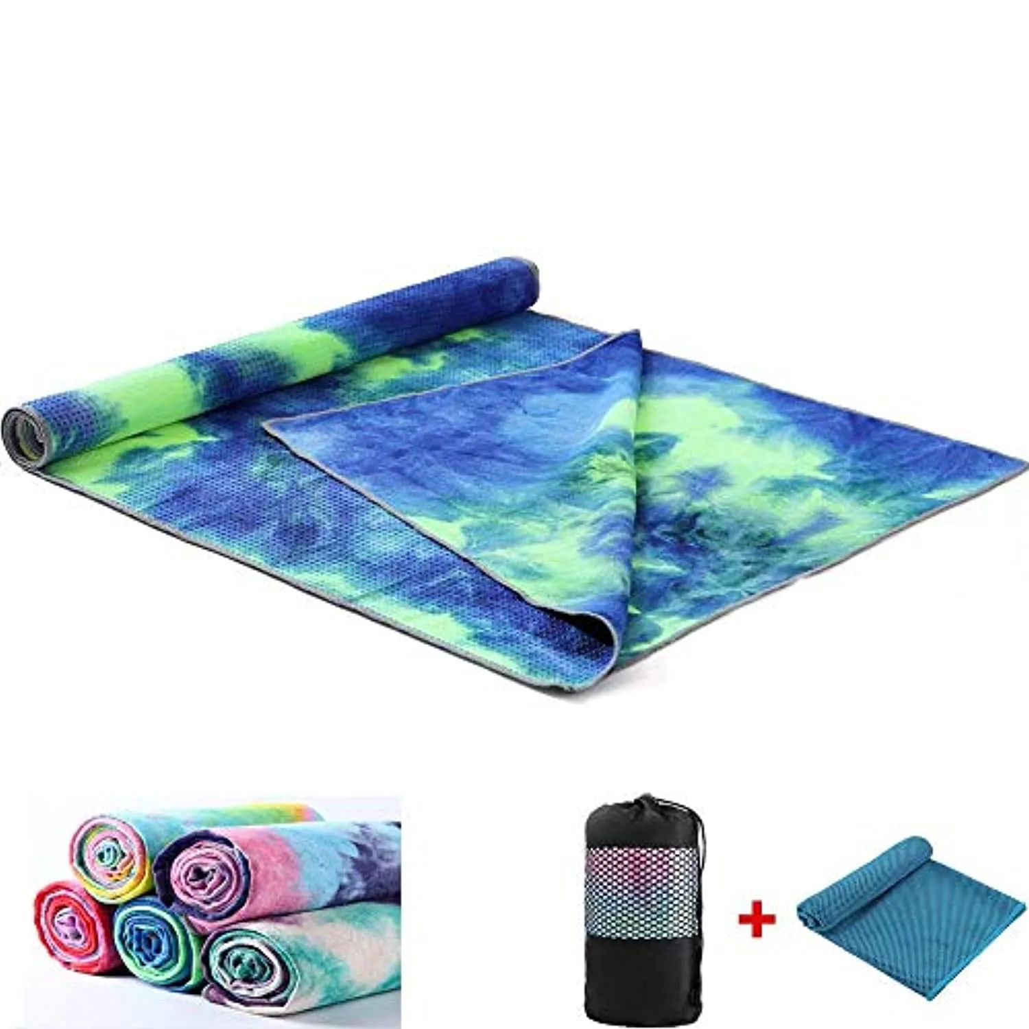 Toalla de secado rápido, antideslizante, 72 x 24.8 pulgadas, Tapete de yoga, supersuave, absorbente del sudor, antideslizante, para yoga caliente, tamaño perfecto para ejercicios de yoga, ideal para yoga caliente y pilates