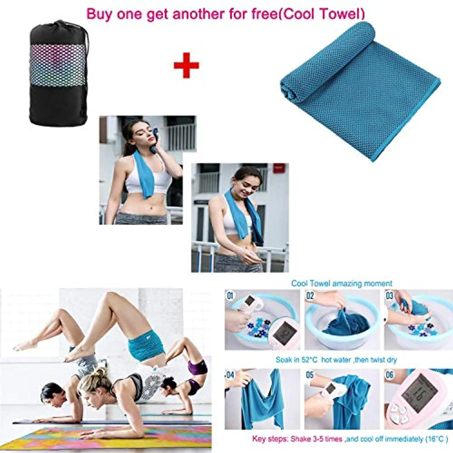 Toalla de secado rápido, antideslizante, 72 x 24.8 pulgadas, Tapete de yoga, supersuave, absorbente del sudor, antideslizante, para yoga caliente, tamaño perfecto para ejercicios de yoga, ideal para yoga caliente y pilates