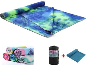 Toalla de secado rápido, antideslizante, 72 x 24.8 pulgadas, Tapete de yoga, supersuave, absorbente del sudor, antideslizante, para yoga caliente, tamaño perfecto para ejercicios de yoga, ideal para yoga caliente y pilates