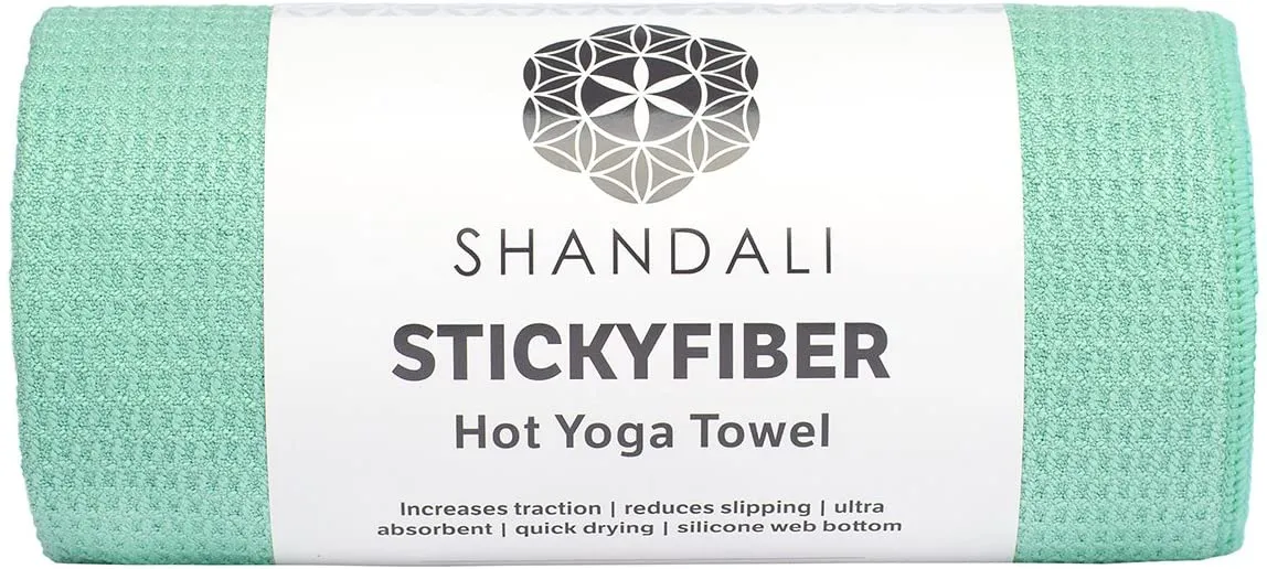 Toalla de yoga caliente de Shandali. Toalla de yoga de fibra adhesiva, tamaño mate, microfibra, superabsorbente, antideslizante, libre de lesiones, 24.0 x 71.7 in. La mejor toalla de yoga Bikram – ejercicio, fitness, pilates y equipo de yoga