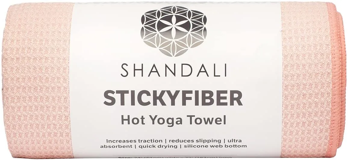 Toalla de yoga caliente de Shandali. Toalla de yoga de fibra adhesiva, tamaño mate, microfibra, superabsorbente, antideslizante, libre de lesiones, 24.0 x 71.7 in. La mejor toalla de yoga Bikram – ejercicio, fitness, pilates y equipo de yoga