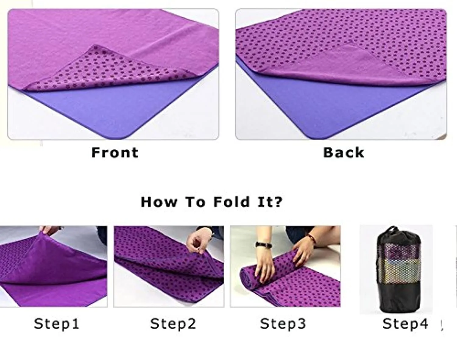 Toalla para Tapete de yoga de microfibra, antideslizante, absorbente, supersuave, 24.0 x 72.0 in