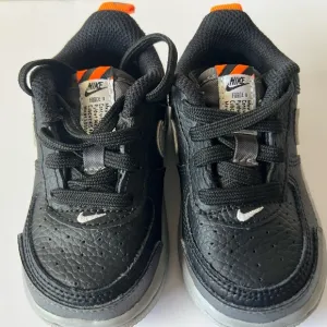Toddler Nike Air Force One Black/ Gray/Orange Low Tops Size 5C