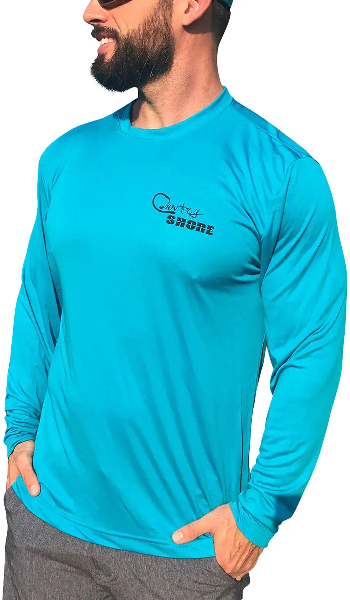 Turquoise Marlin UPF Dry Fit Long Sleeve Tee