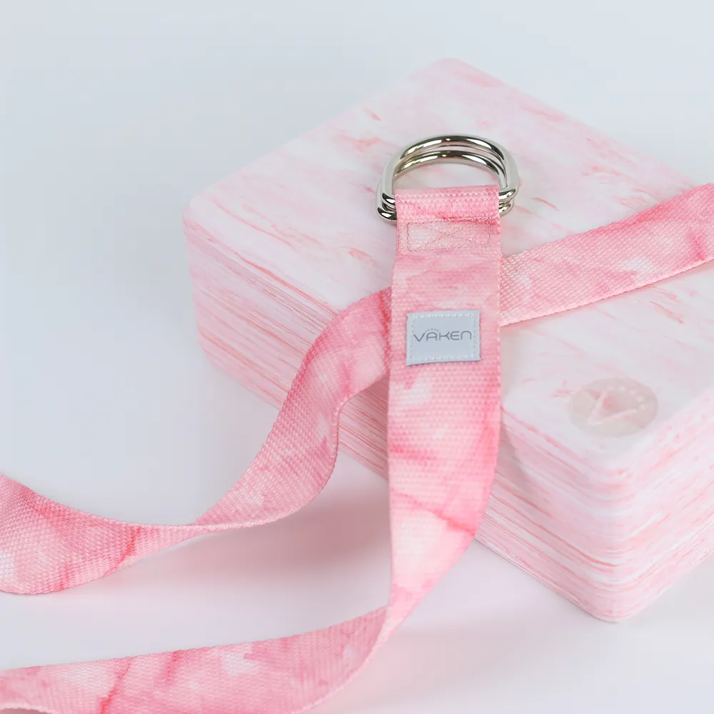 Vaken Marbled Yoga Strap - Pink Marbled