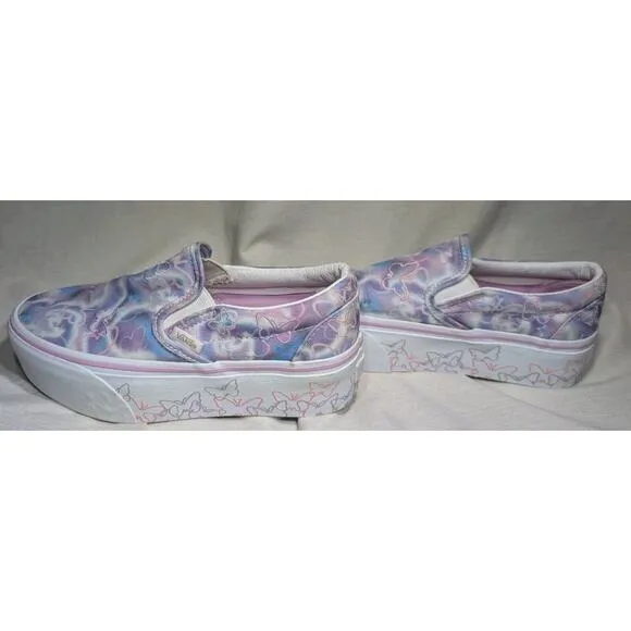 Vans Classic Slip On Platform Butterfly Dreams Shoes Sneakers Wmns Sz 5.5 Kids 4