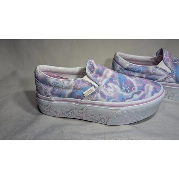 Vans Classic Slip On Platform Butterfly Dreams Shoes Sneakers Wmns Sz 5.5 Kids 4