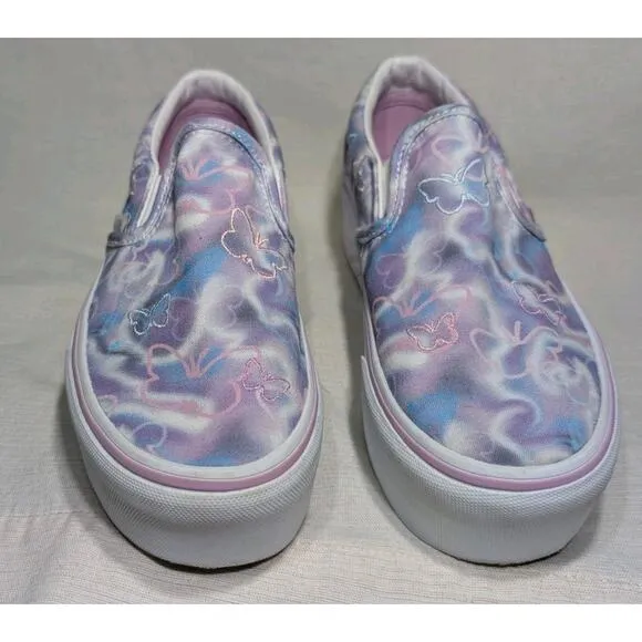 Vans Classic Slip On Platform Butterfly Dreams Shoes Sneakers Wmns Sz 5.5 Kids 4