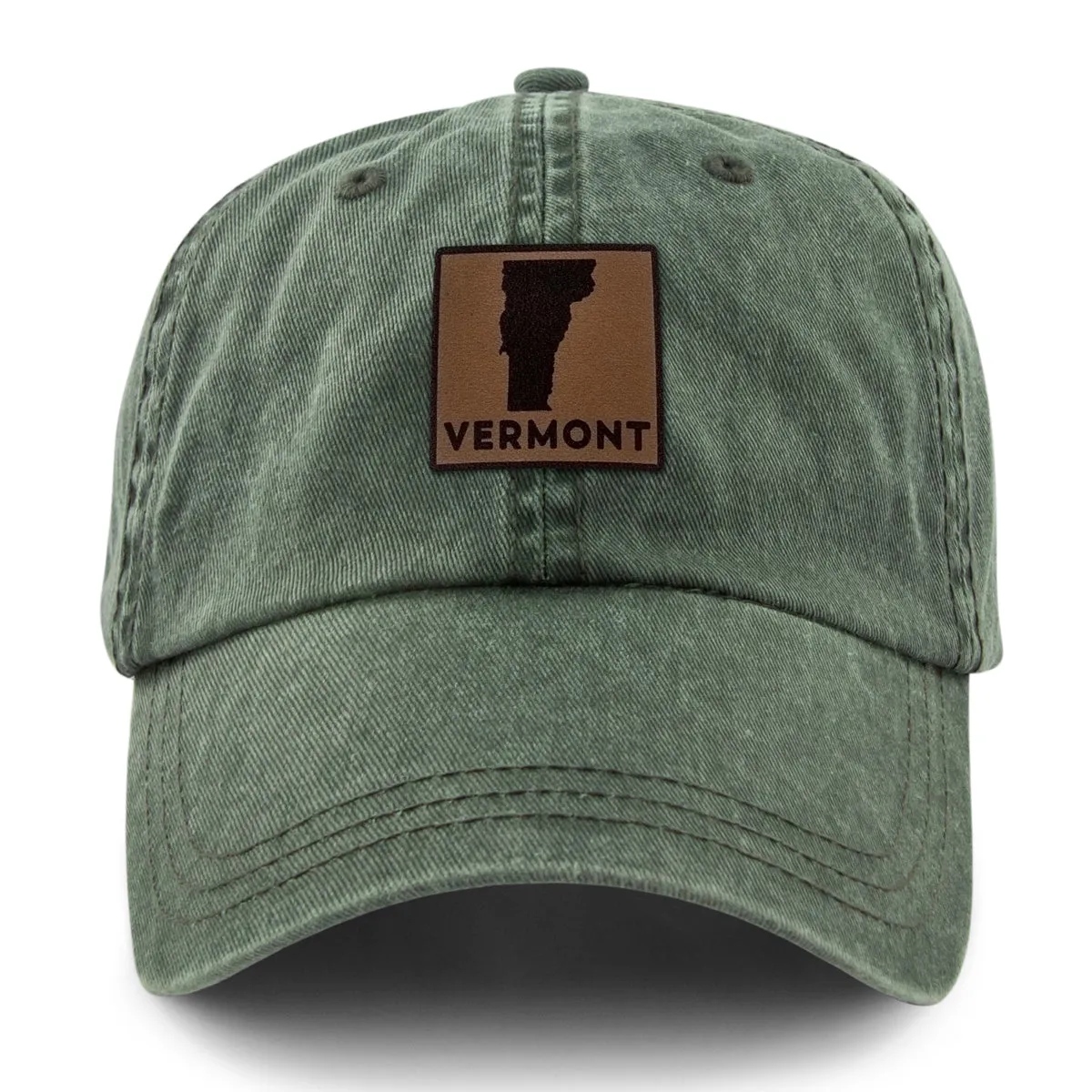 Vermont Leather Patch Washed Dad Hat