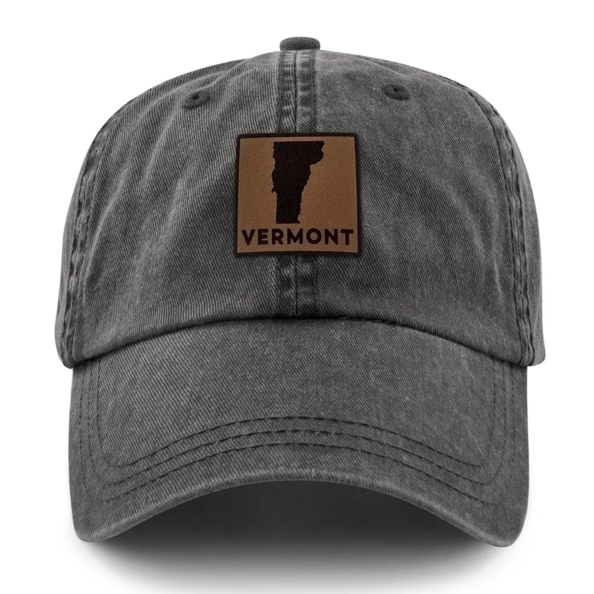 Vermont Leather Patch Washed Dad Hat