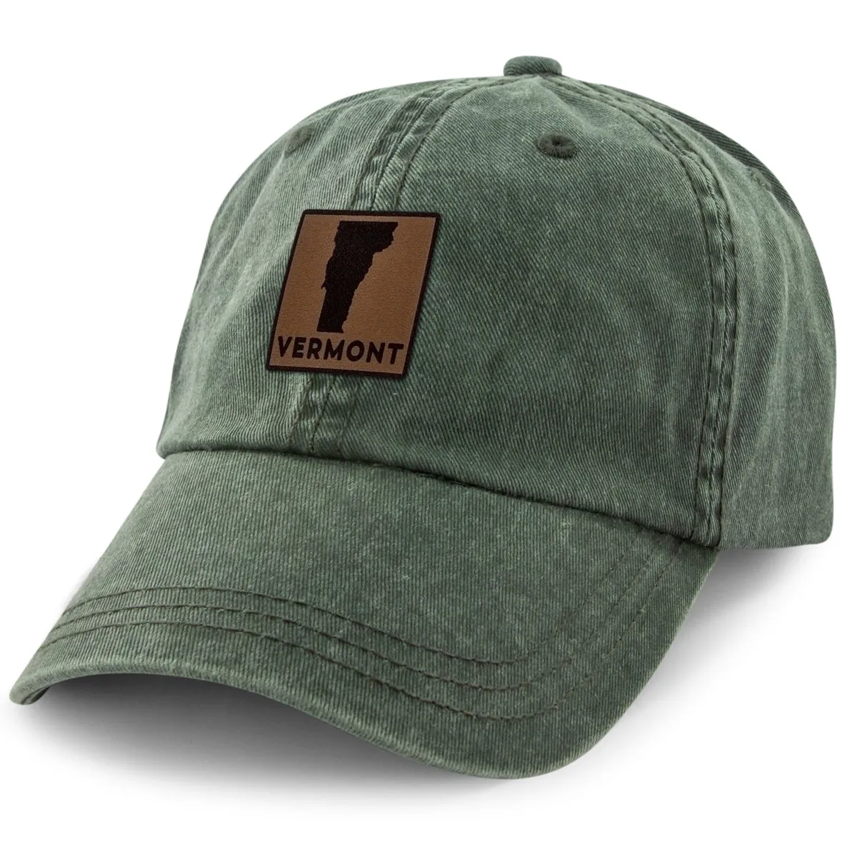 Vermont Leather Patch Washed Dad Hat