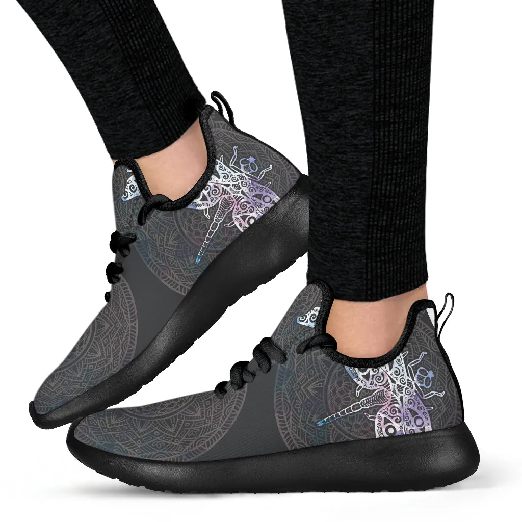 Watercolor Dragonfly Mandala 1 black