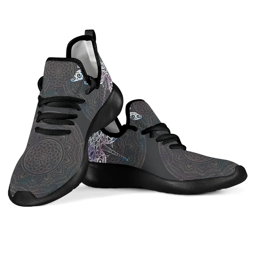Watercolor Dragonfly Mandala 1 black