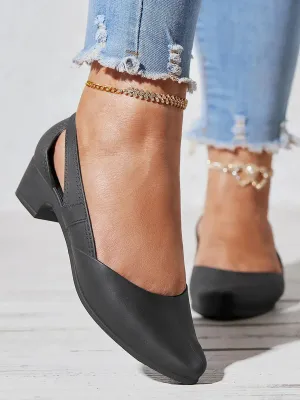Waterproof Hollowed-out Block Heel Beach Shoes