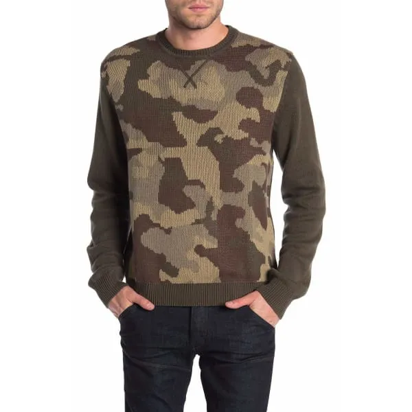 Weatherproof Men Pullover Camouflage Crew Neck-Dark Olive