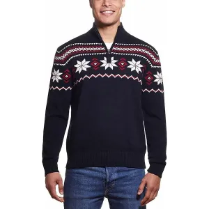 Weatherproof Vintage Men Pullover Fair Isle Mesh Crew Neck