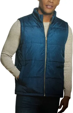 Weatherproof Vintage Men's Flannel Lined Quilted Vest Navy