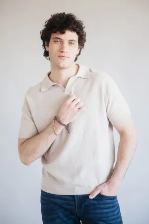 Weatherproof Vintage Mixy Johnny Collar Sweater Shirt for Men in Oat | S2540532GK-OAT