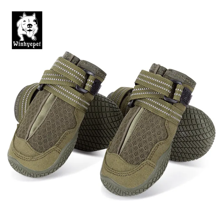 Whinhyepet Outdoor Adventure Dog Shoes - Green, Size 3