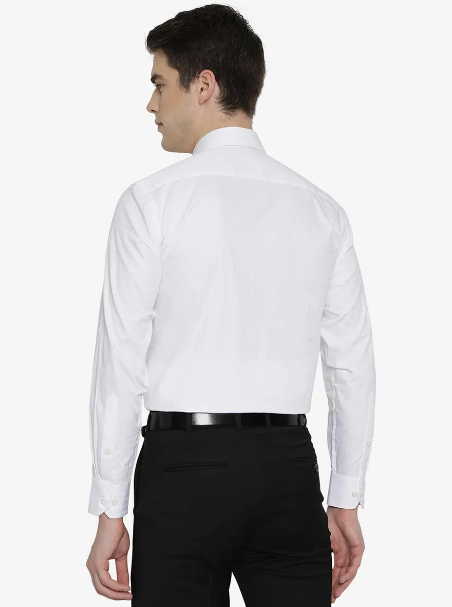White Checked Regular Fit Formal Shirt | Greenfibre
