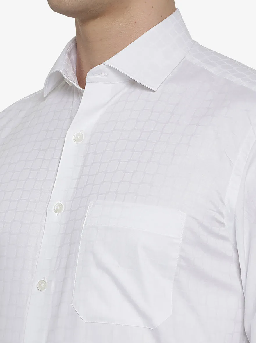 White Checked Regular Fit Formal Shirt | Greenfibre