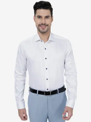 White Printed Slim Fit Party Wear Shirt | JB Studio