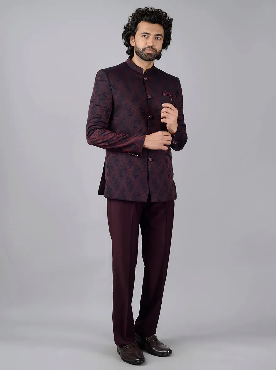 Wine Jodhpuri Suit | JadeBlue